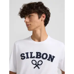 T-shirt with racket design on the chest Silbon image-5