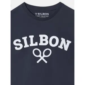 T-shirt with racket design on the chest Silbon image-5