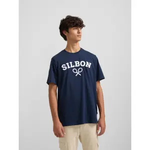 T-shirt with racket design on the chest Silbon image-1