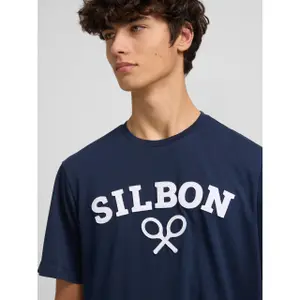 T-shirt with racket design on the chest Silbon image-4