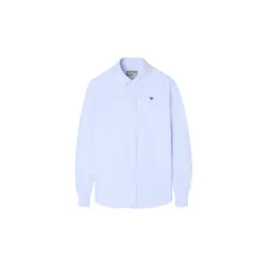 Striped long-sleeve oxford shirt for kids Silbon image-0