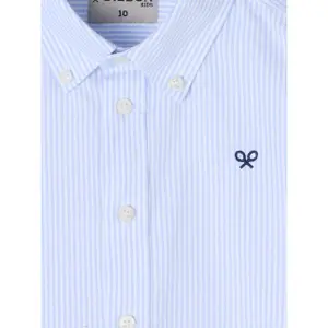 Striped long-sleeve oxford shirt for kids Silbon image-2