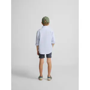 Striped long-sleeve oxford shirt for kids Silbon image-5