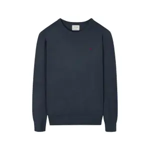 Klassischer Rundhalsausschnitt-Pullover mit Tennisstickerei Silbon