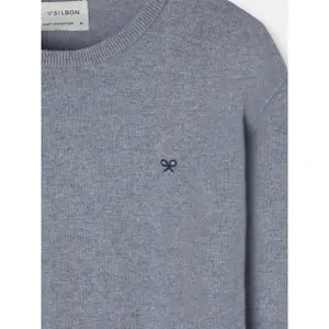 Maglione girocollo classico con ricamo racchetta Silbon image-6