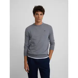Maglione girocollo classico con ricamo racchetta Silbon image-1