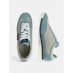 Vintage suede and technical fabric trainers Silbon image-4