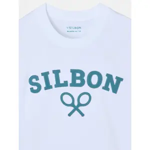 T-Shirt mit lässigem Schnitt und Schläger-Muster Silbon image-5