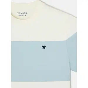 Gestreiftes T-Shirt Silbon image-5