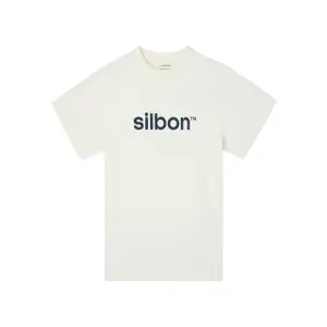 T-Shirt mit Flockmotiv Silbon image-0