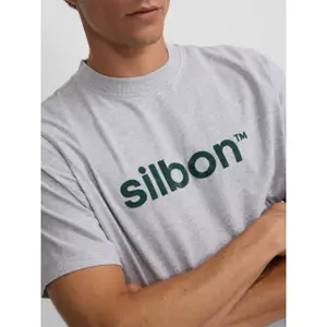 T-shirt med flocktryck Silbon image-6