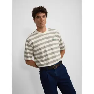 T-Shirt mit besonderem Schnitt und Streifen Silbon image-1