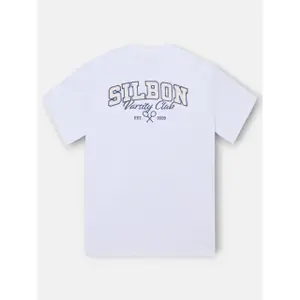 T-Shirt mit lockerem Schnitt und Druck auf dem Rücken Silbon image-2