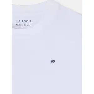 T-Shirt mit lockerem Schnitt und Druck auf dem Rücken Silbon image-5