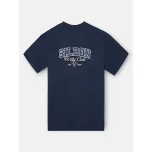 T-Shirt mit lockerem Schnitt und Druck auf dem Rücken Silbon image-2