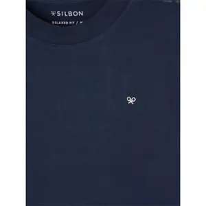 T-Shirt mit lockerem Schnitt und Druck auf dem Rücken Silbon image-5