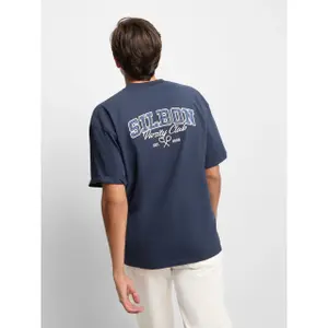 T-Shirt mit lockerem Schnitt und Druck auf dem Rücken Silbon image-3