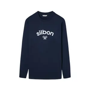 Langarm-T-Shirt mit mittlerem Logo Silbon image-0