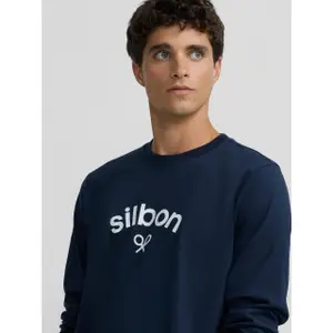 Langarm-T-Shirt mit mittlerem Logo Silbon image-4