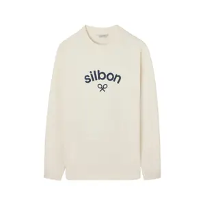 Langarm-T-Shirt mit mittlerem Logo Silbon image-0