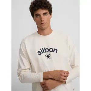 Langarm-T-Shirt mit mittlerem Logo Silbon image-6