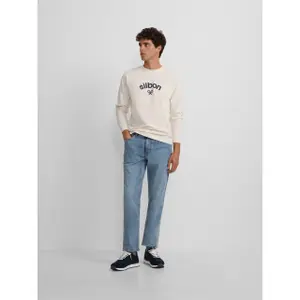 Langarm-T-Shirt mit mittlerem Logo Silbon image-2