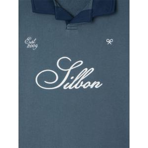 Felpa con colletto polo a contrasto Silbon image-2