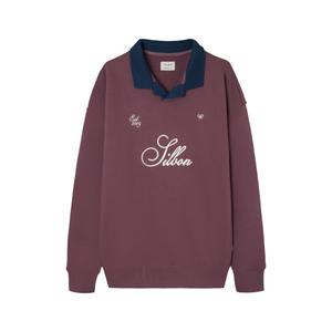 Felpa con colletto polo a contrasto Silbon