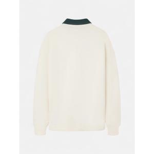 Felpa con col polo a contrasto e motivo racchetta Silbon image-1