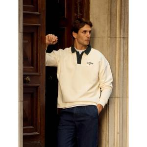 Felpa con col polo a contrasto e motivo racchetta Silbon image-6