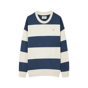 Sweter z mieszanki bawełny w szerokie paski Silbon image-0