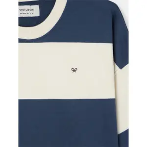 Sweter z mieszanki bawełny w szerokie paski Silbon image-5