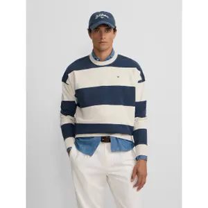 Sweter z mieszanki bawełny w szerokie paski Silbon image-1