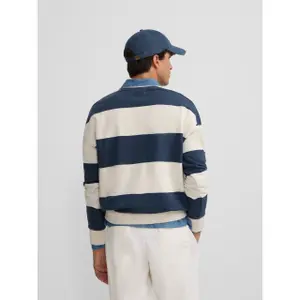 Sweter z mieszanki bawełny w szerokie paski Silbon image-3