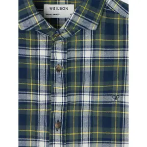 Camisa de cuadros de tartán de manga larga Silbon image-5