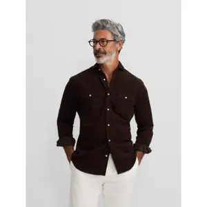 Long-sleeved corduroy shirt Silbon image-1