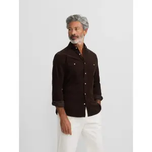 Long-sleeved corduroy shirt Silbon image-4