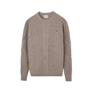 Ronde hals pull in gedraaide brei met racket borduursel Silbon image-0