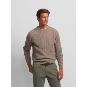 Ronde hals pull in gedraaide brei met racket borduursel Silbon image-6