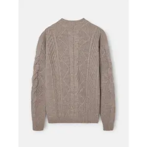 Ronde hals pull in gedraaide brei met racket borduursel Silbon image-1