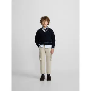 Kids' mixed wool roll neck jumper Silbon image-3