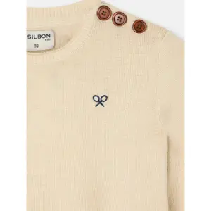 Buttoned round neck jumper for kids Silbon image-2