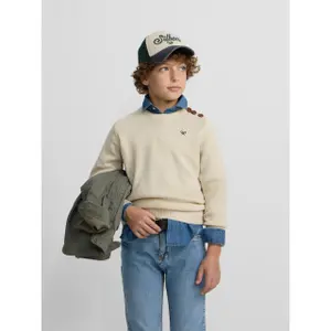 Buttoned round neck jumper for kids Silbon image-4