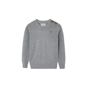 Buttoned round neck jumper for kids Silbon image-0