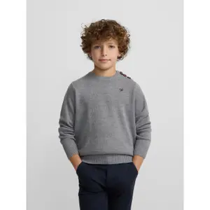 Buttoned round neck jumper for kids Silbon image-4