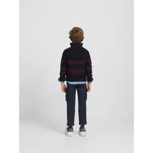 Striped quarter zip high neck jumper for kids Silbon image-6