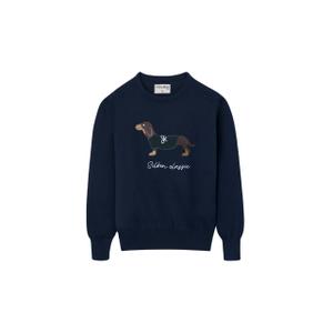 Kinder Rundhals-Pullover mit Hundemuster Silbon