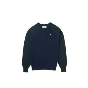 Green long-sleeve cotton crew neck jumper for kids Silbon image-0