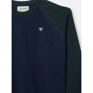 Green long-sleeve cotton crew neck jumper for kids Silbon image-2