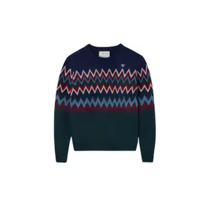 Children's jacquard fabric round neck sweatshirt Silbon image-0